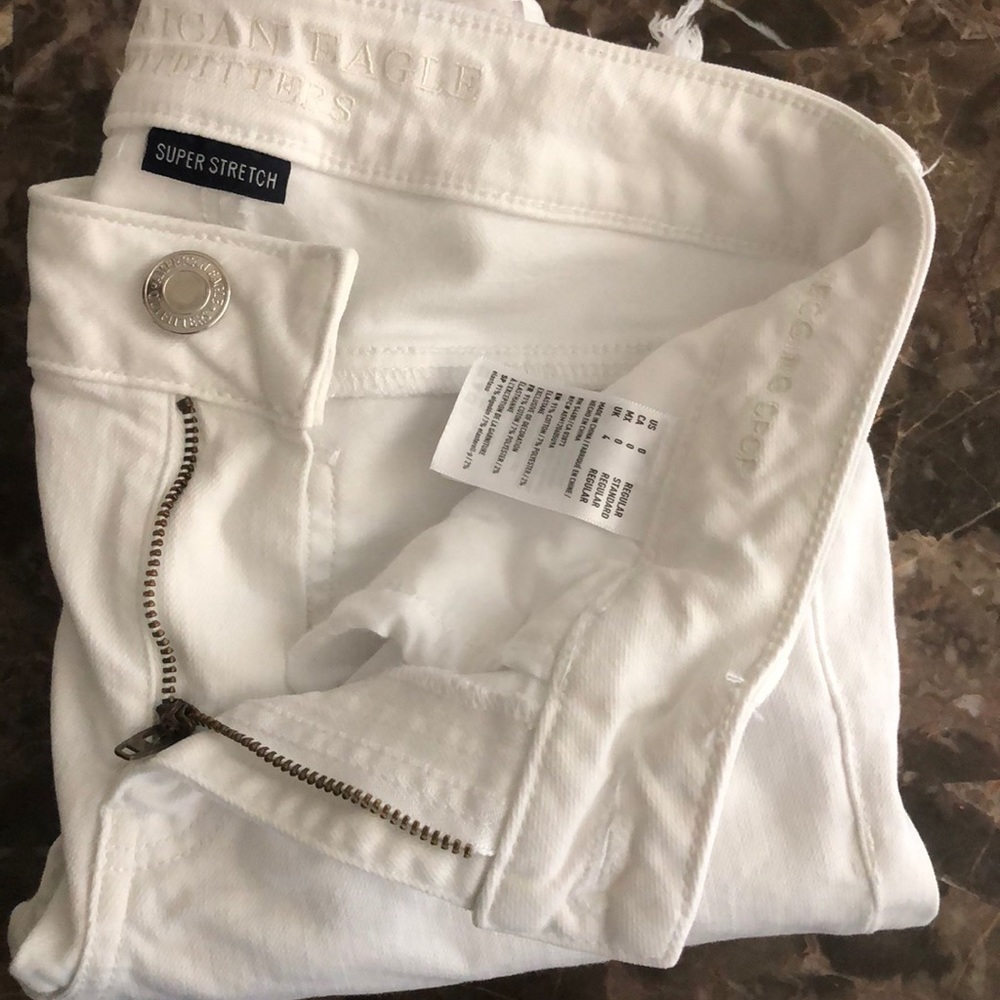American Eagle girls white skinny stretch jeans